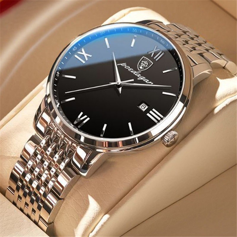 POEDAGAR 826 New Sport Men Watch Top Brand Luxury Military Army Waterproof Male Clock Stainless Steel Quartz Date Man Wristwatch