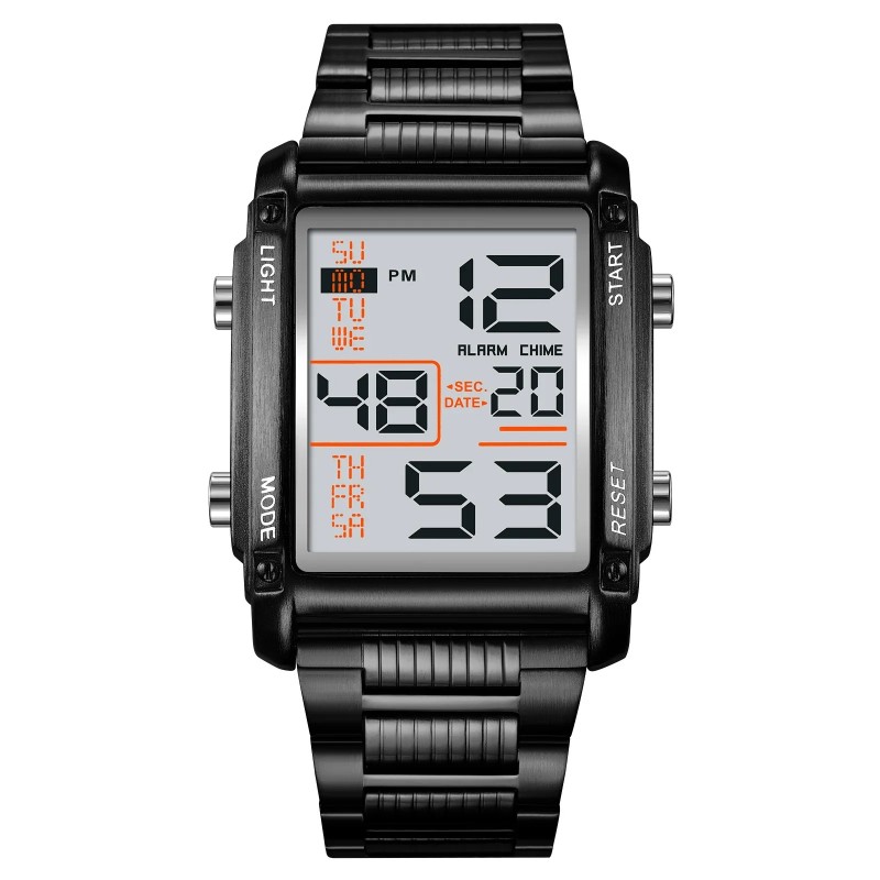 SKMEI 2206 Alarm Top Brand Luxury Steel Countdown Digital Wristwatch